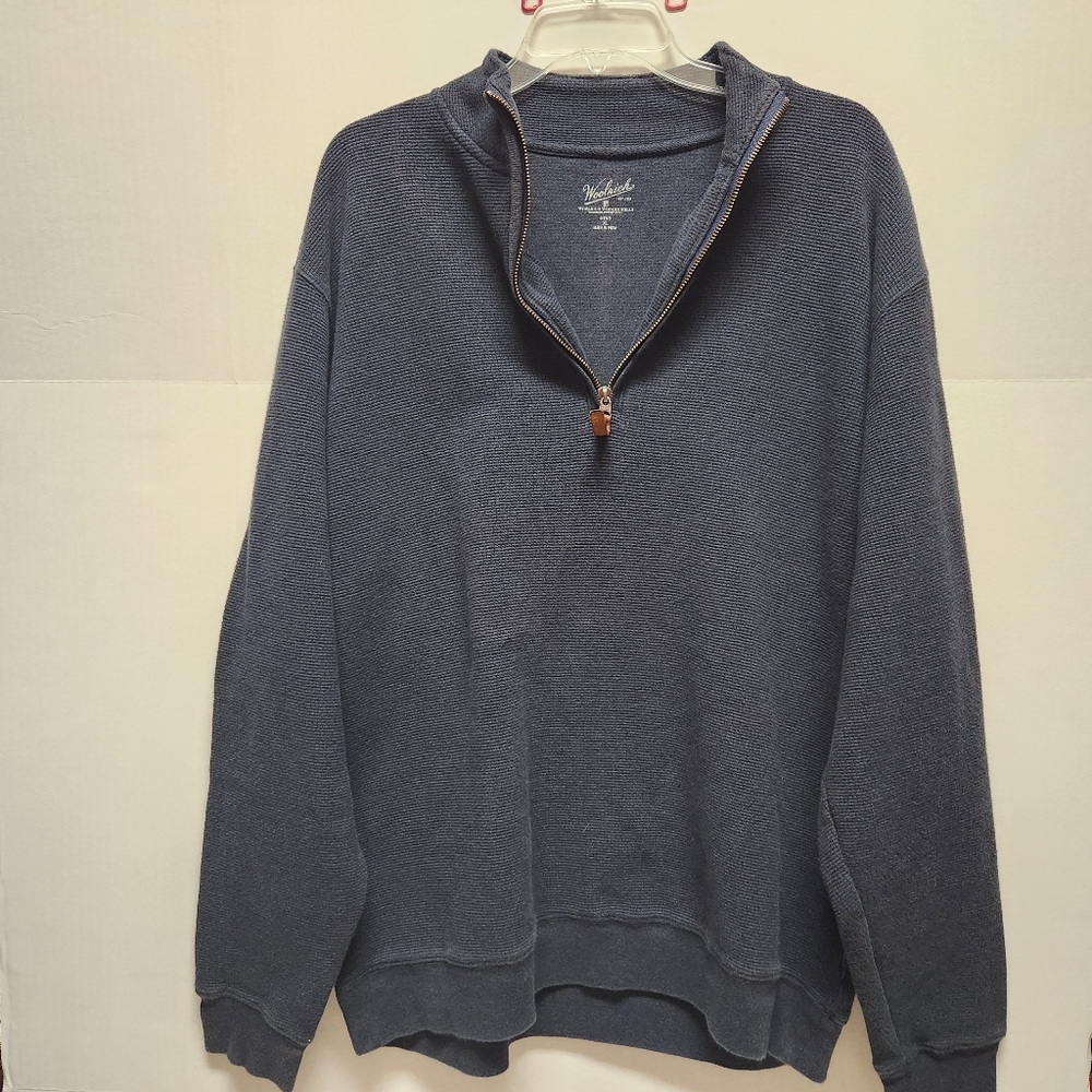 Woolrich XL Mens Navy Cotton Quarter Zip Sweater